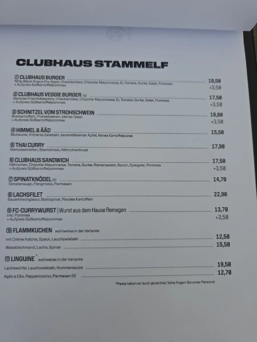 Clubhaus am Geißbockheim – Speisekarte in Köln, Nordrhein-Westfalen