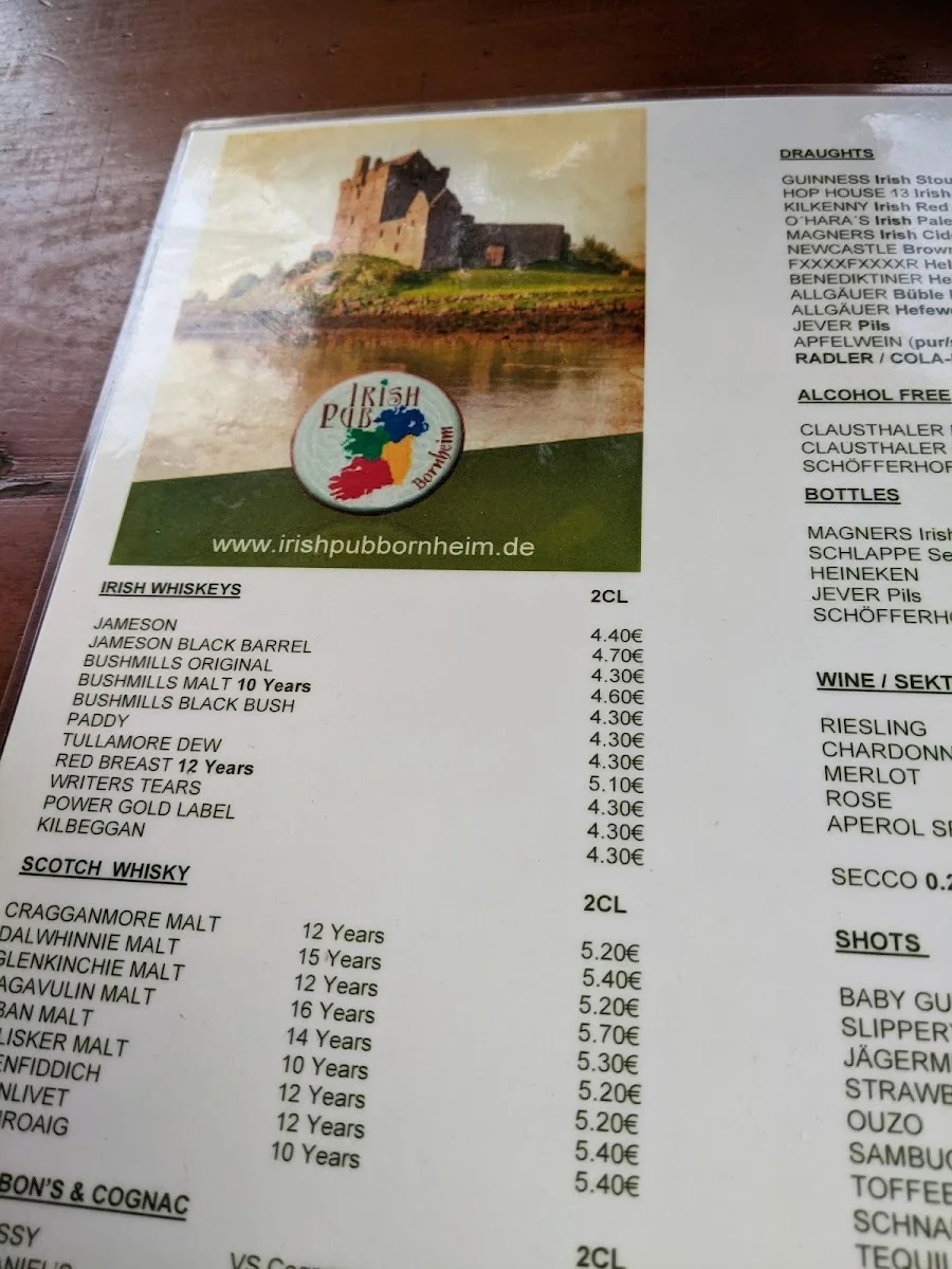 Irish Pub Bornheim – Speisekarte in Frankfurt am Main, Hessen