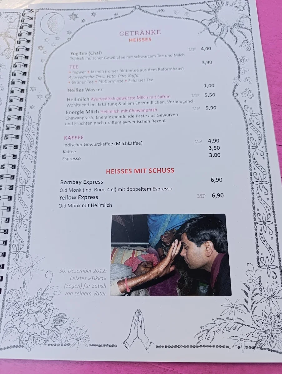 Maharaja – Speisekarte in Hamburg