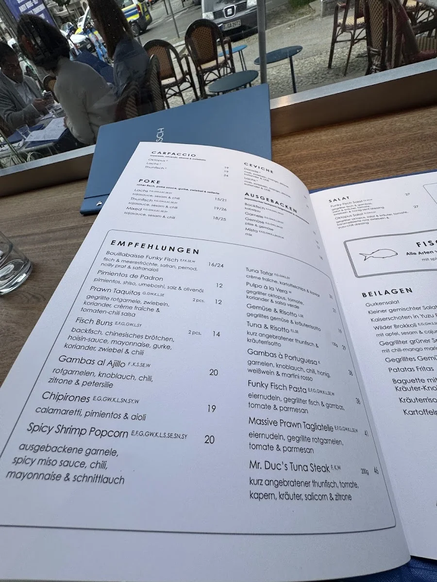 FunkyFisch – Speisekarte in Berlin