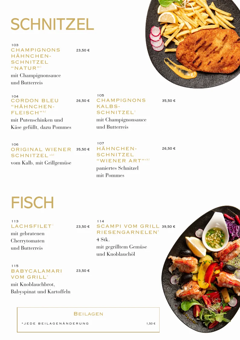 Moosacher Paradies – Speisekarte in München, Bayern