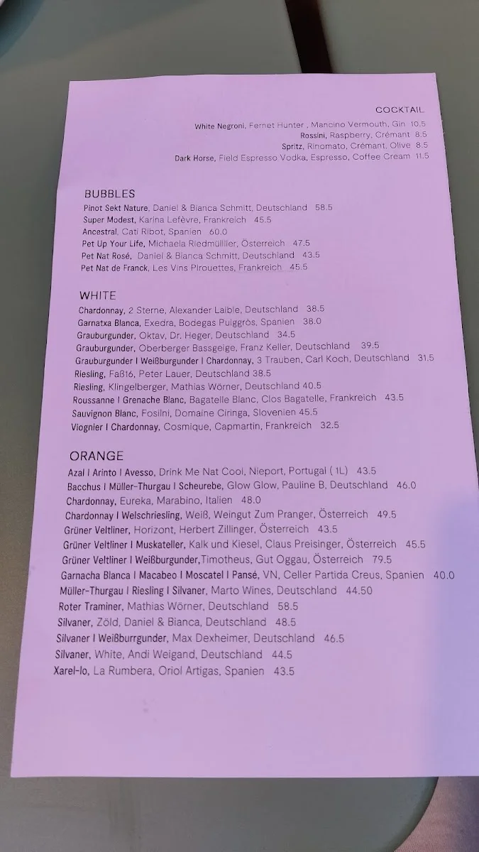 Estelle Dining – Speisekarte in Berlin