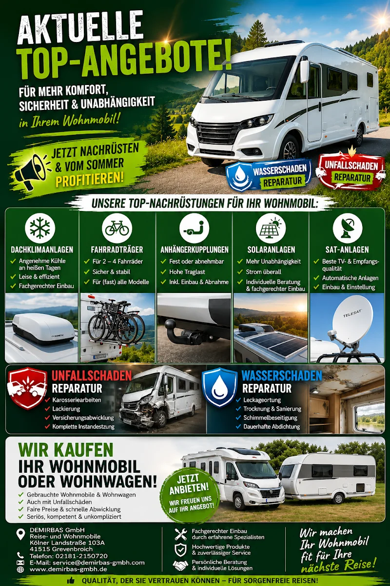 DEMIRBAS GmbH Grevenbroich Reise- und Wohnmobile Verkauf Werkstatt Service – Vom Inhaber in Grevenbroich, Nordrhein-Westfalen
