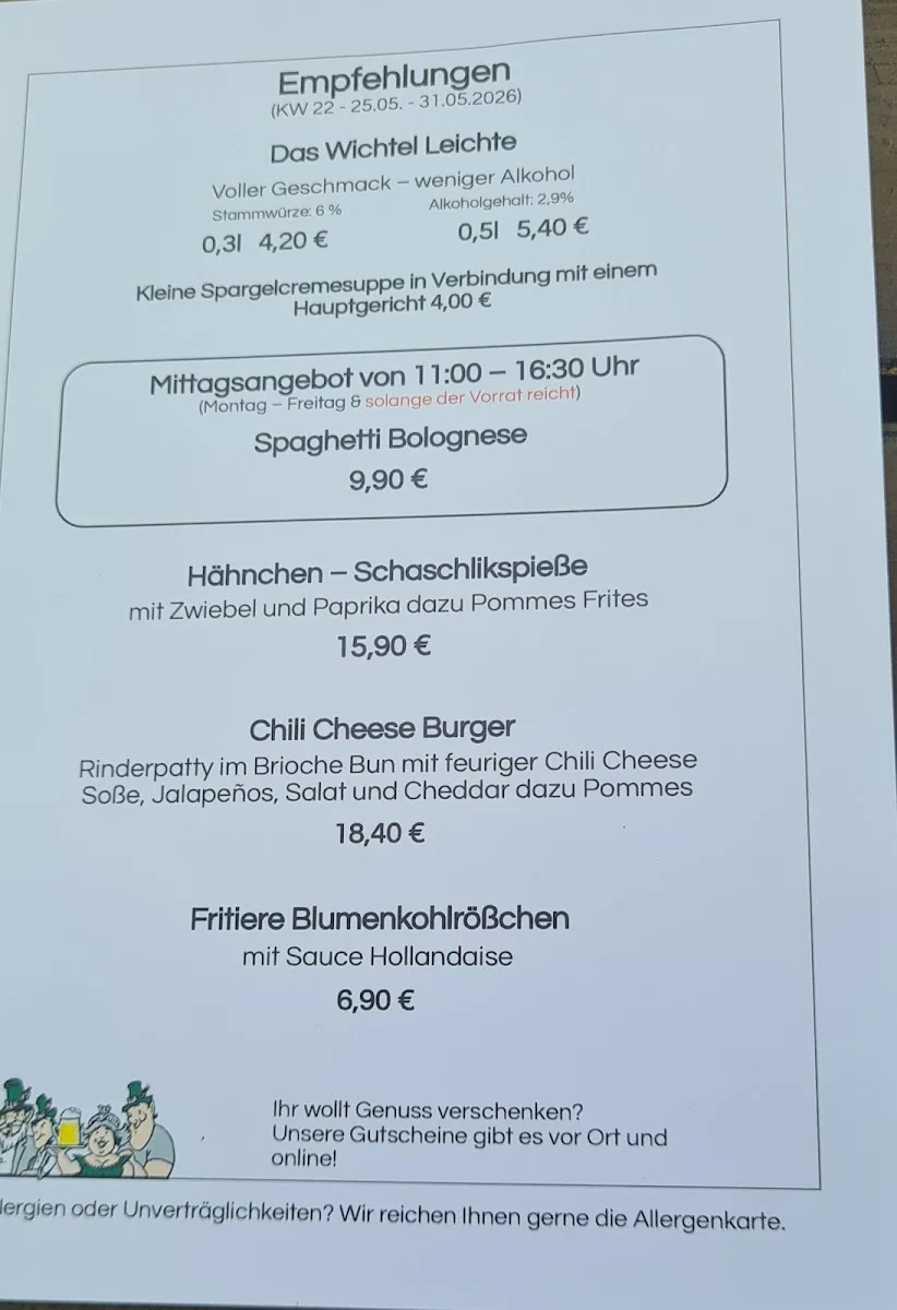 Wichtel Hausbrauerei Feuerbach – Speisekarte in Stuttgart, Baden-Württemberg