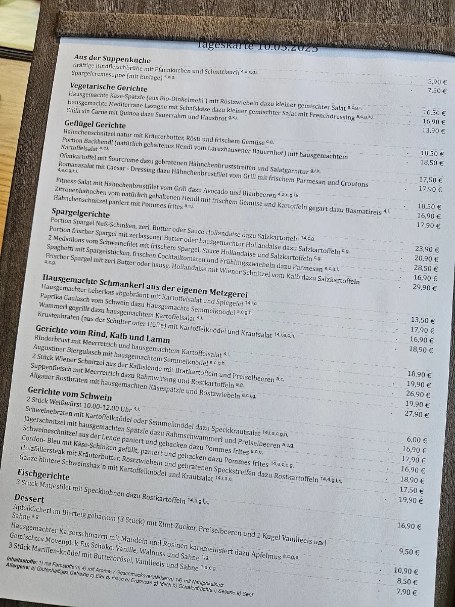 Schweizer Hof – Speisekarte in München, Bayern