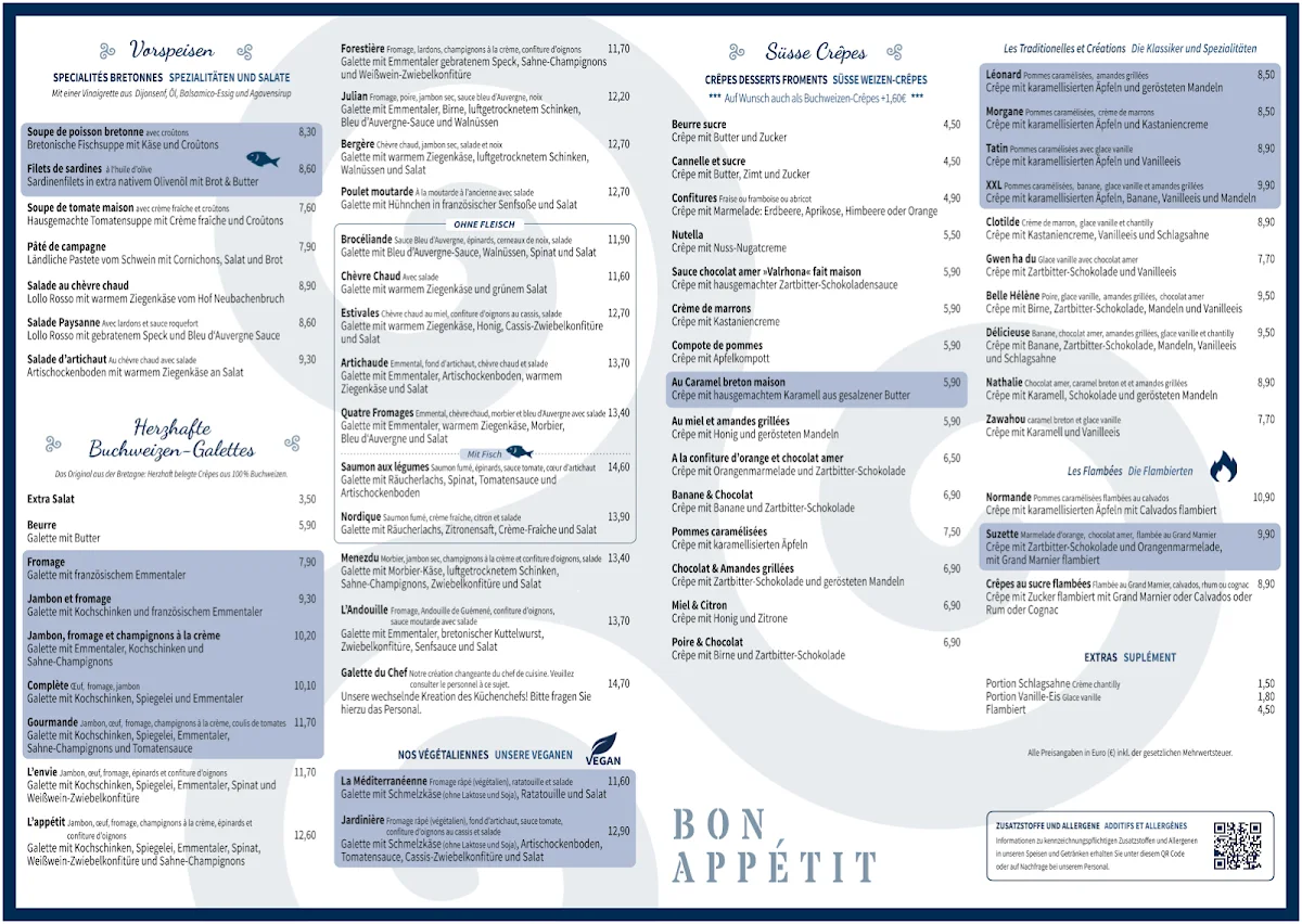 Ti Breizh - Crêperie – Speisekarte in Hamburg
