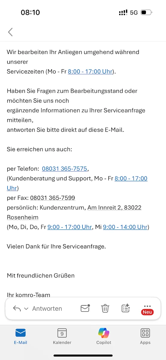 komro GmbH – Besucherfoto: Felix Meindl in Rosenheim, Bayern