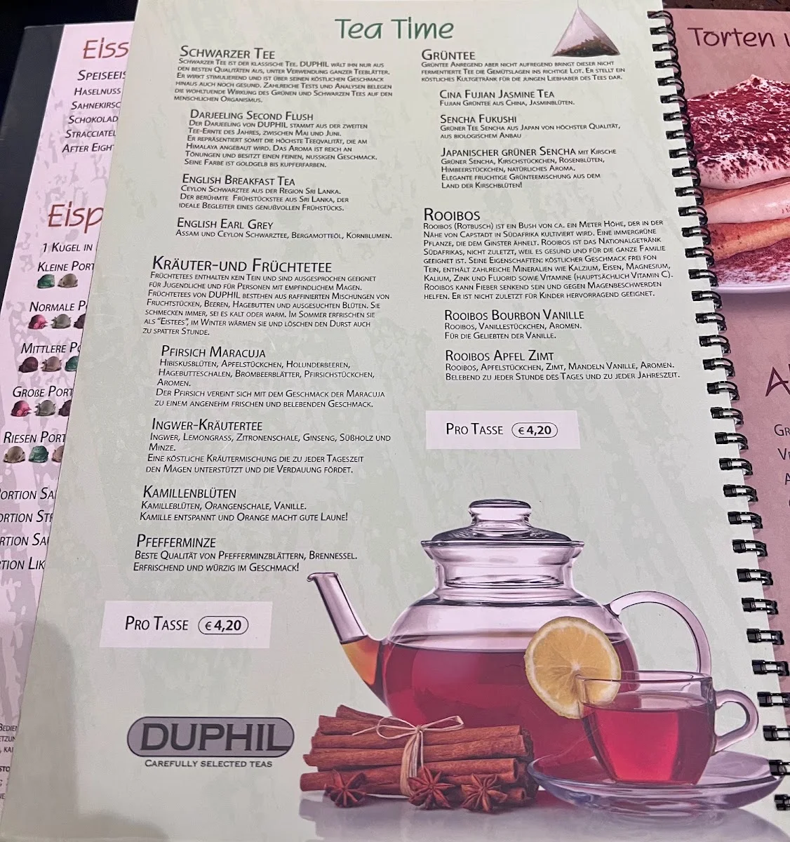 Tiziano gelato & caffè. – Speisekarte in Sulzbach, Hessen