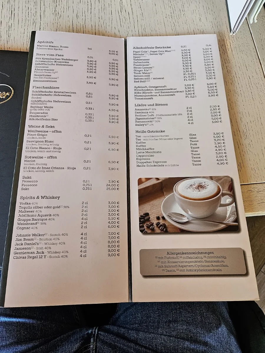 Albert's Restaurant – Speisekarte in Berlin