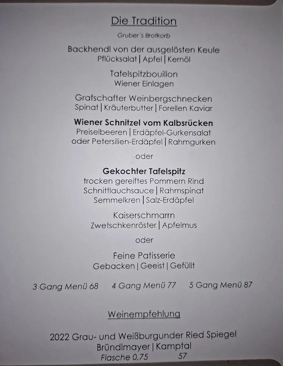 Gruber's Restaurant – Speisekarte in Köln, Nordrhein-Westfalen