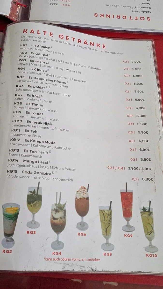 Nusantara – Speisekarte in Berlin