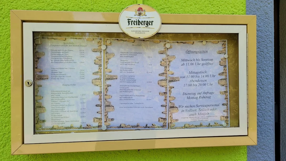 Gaststätte Konstantin / Bowlingstolln – Speisekarte in Freiberg, Sachsen
