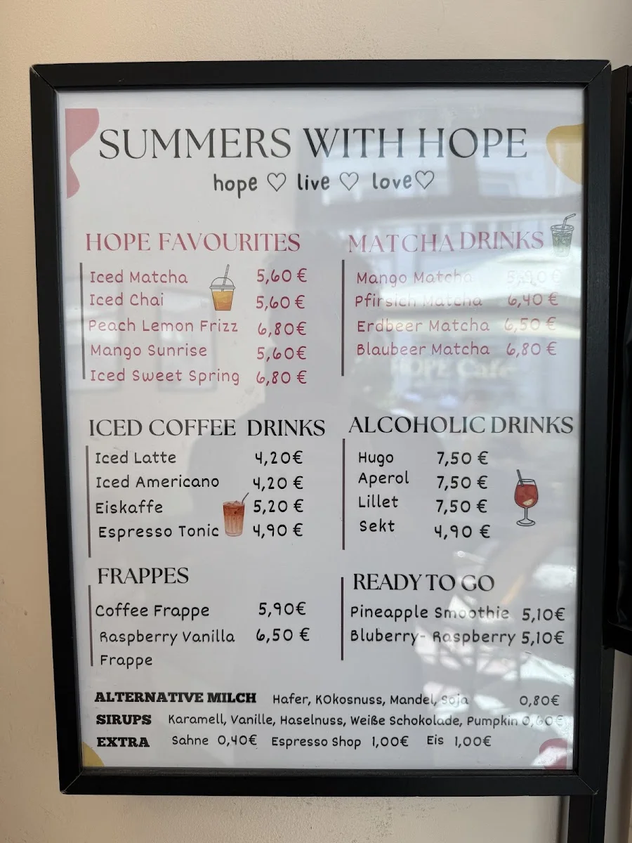 Hope Café | Konditorei – Speisekarte in Bad Homburg vor der Höhe, Hessen
