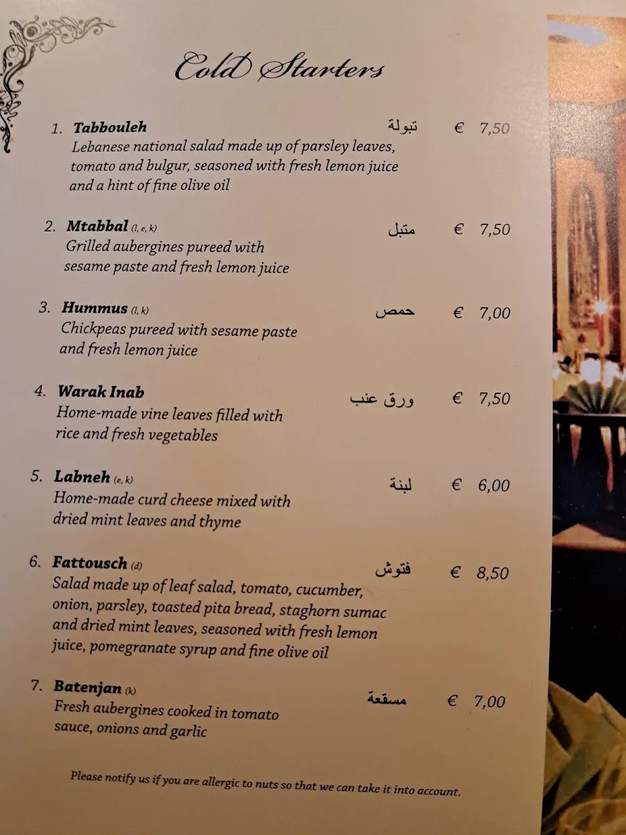 Restaurant Ksara – Speisekarte in München, Bayern