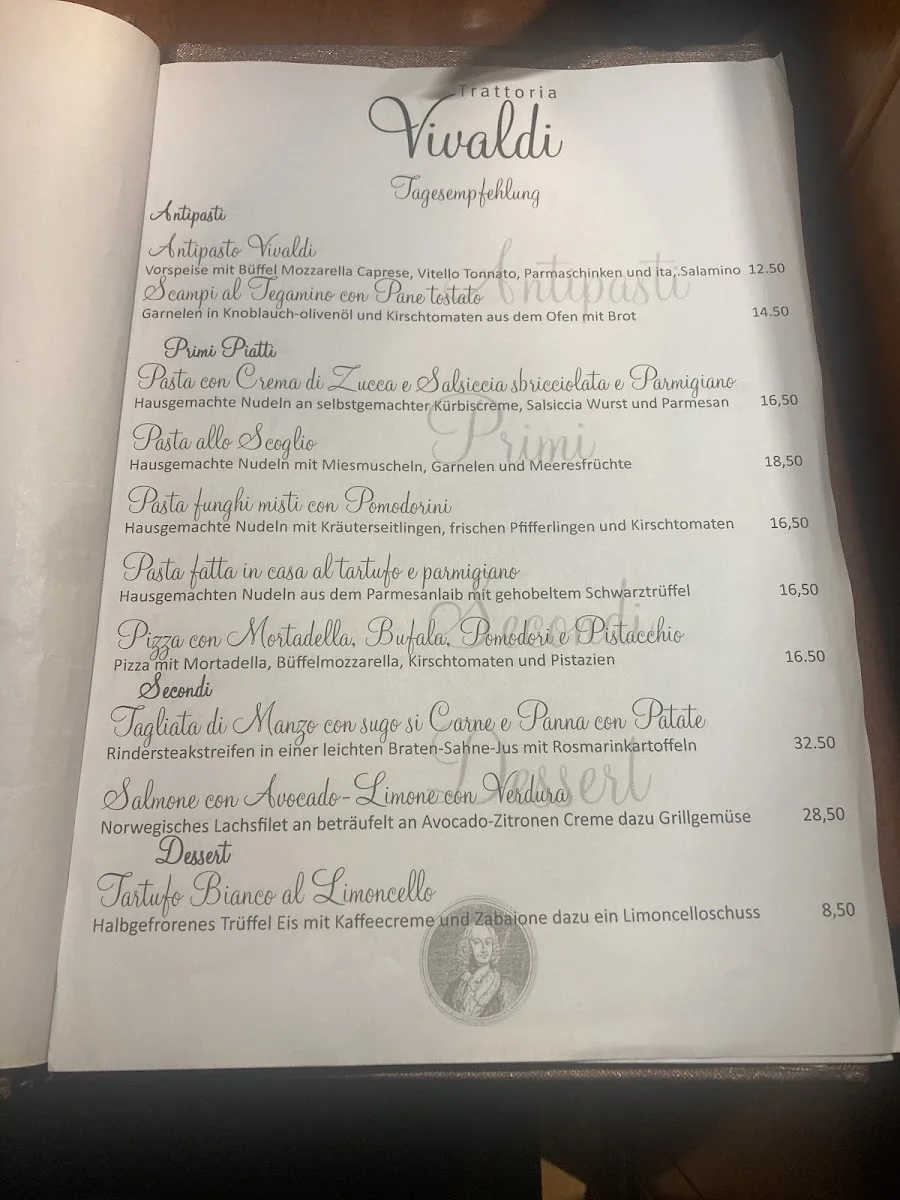 Trattoria Vivaldi – Speisekarte in Stuttgart, Baden-Württemberg