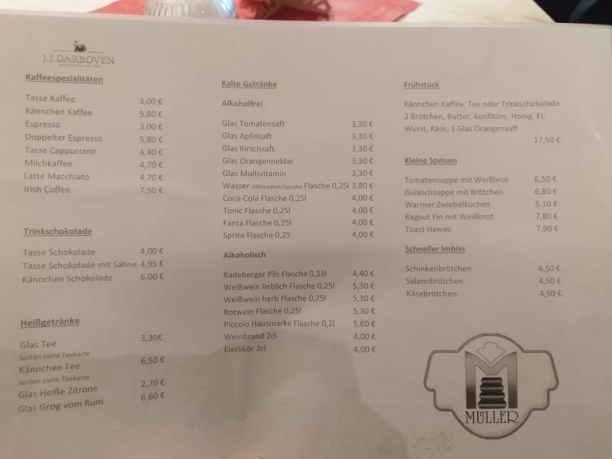 Konditorei & Café Müller – Speisekarte in Dresden, Sachsen