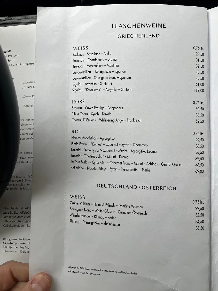Taverna Kalypso – Speisekarte in München, Bayern