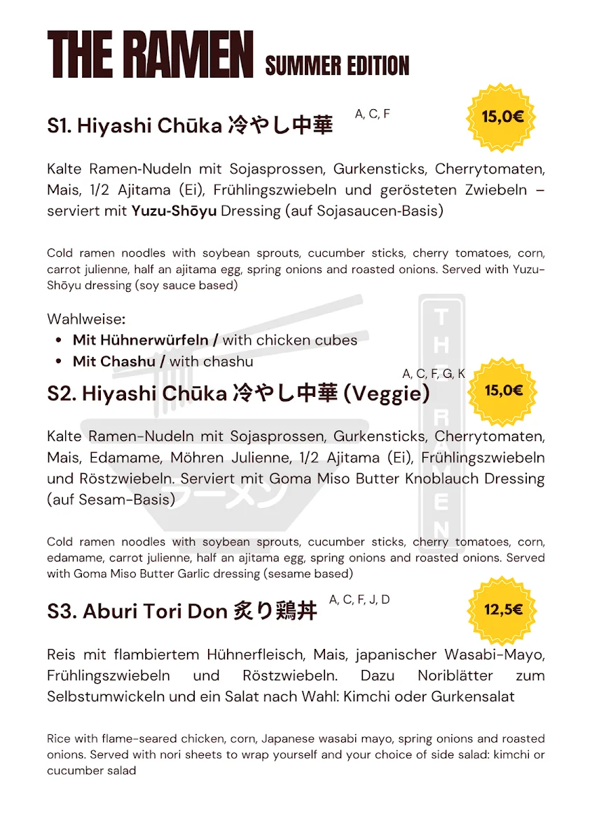 The Ramen Station | Altstadt – Speisekarte in Hamburg