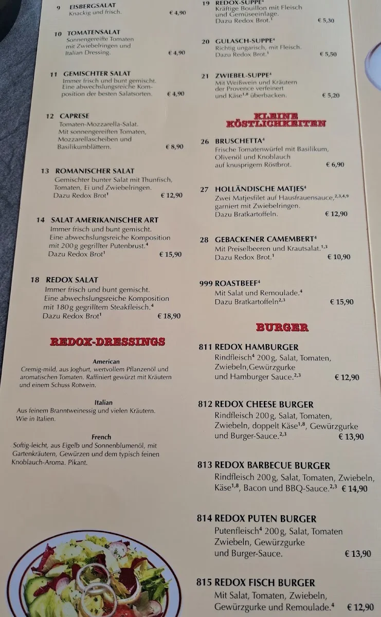 Steak Haus Redox House – Speisekarte in Hamburg