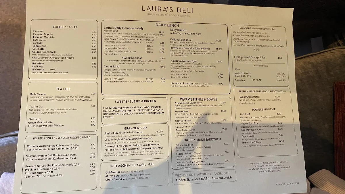 Laura's Deli – Speisekarte in Düsseldorf, Nordrhein-Westfalen