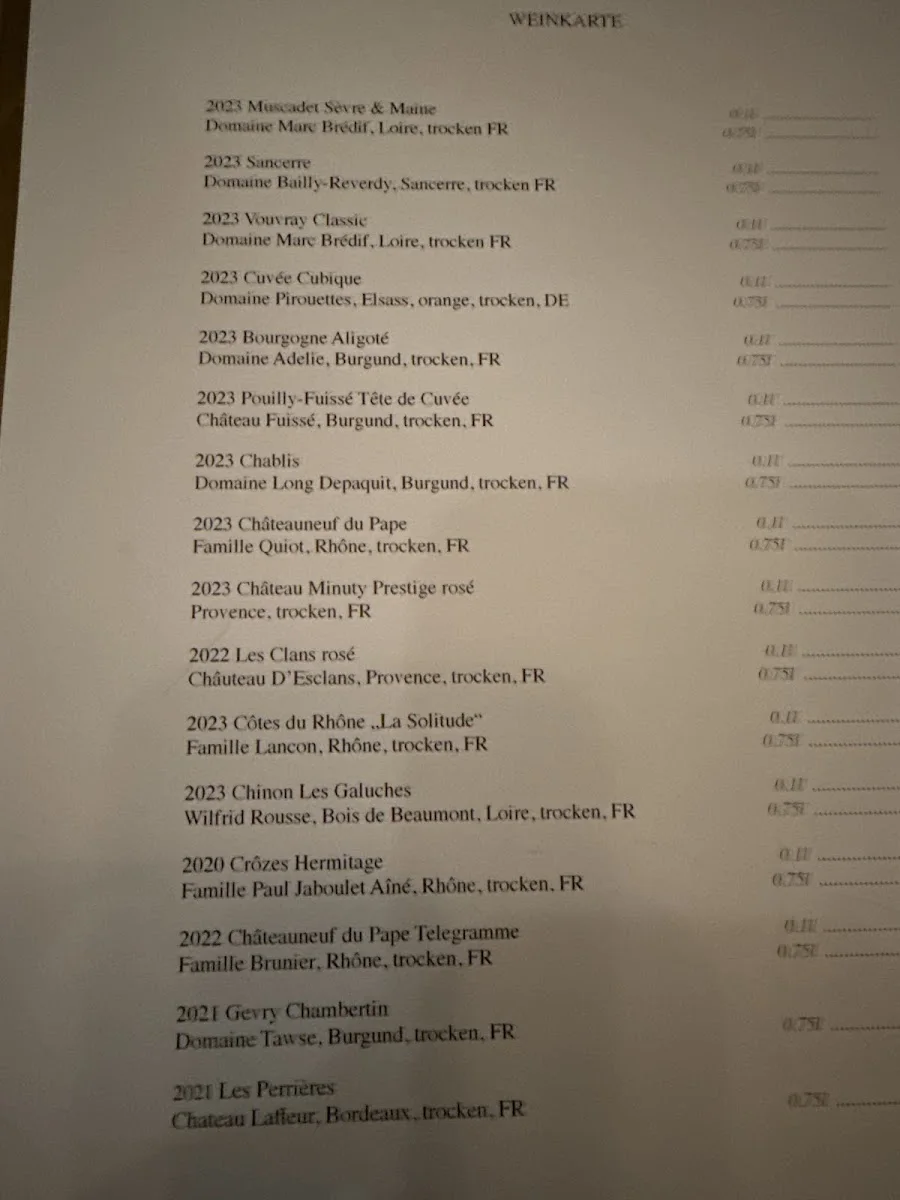 Manon Brasserie Nouvelle – Speisekarte in Berlin
