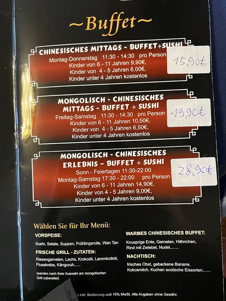 Asien Perle Showcooking Restaurant – Speisekarte in Neu Wulmstorf, Niedersachsen
