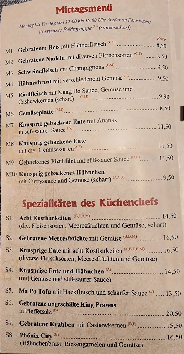 Buffet Restaurant Royal Garden Berlin – Speisekarte in Berlin