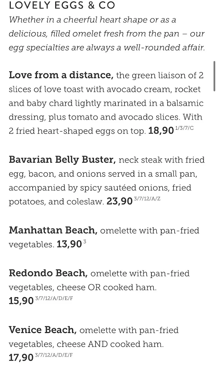 California Bean – Speisekarte in München, Bayern