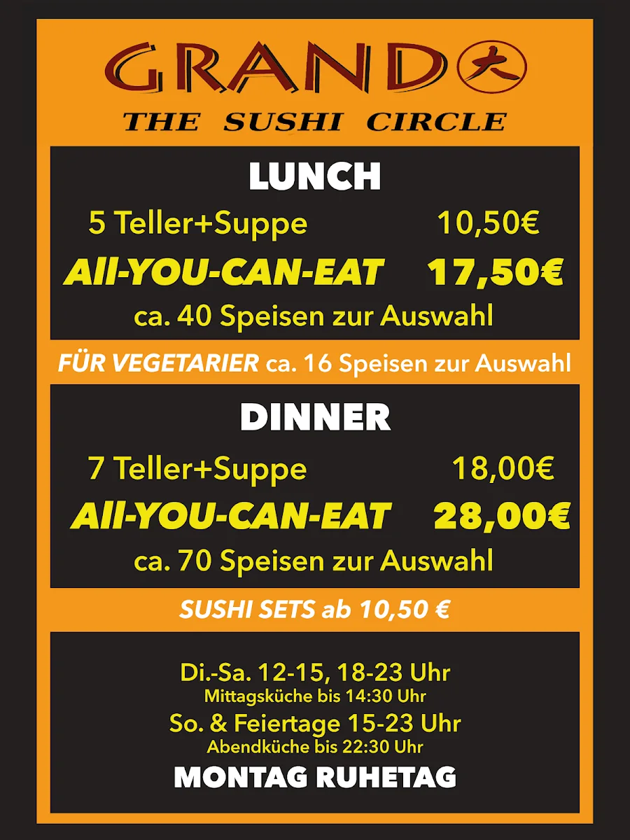 Grand The Sushi Circle – Speisekarte in Köln, Nordrhein-Westfalen