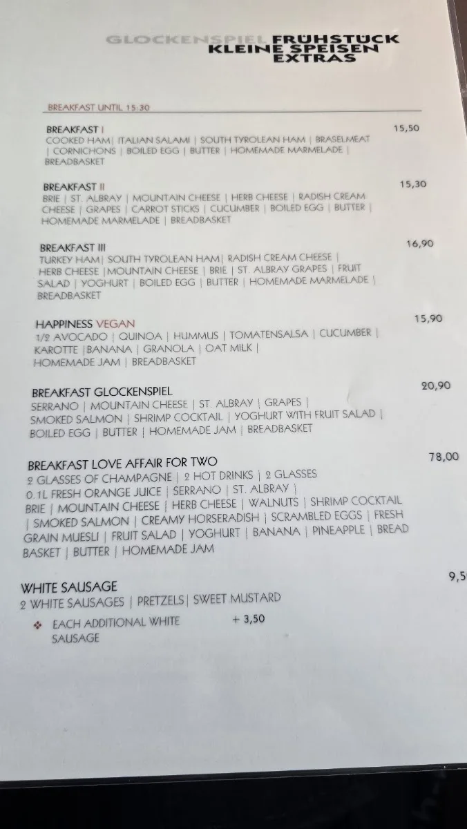 Cafe Glockenspiel GmbH – Speisekarte in München, Bayern