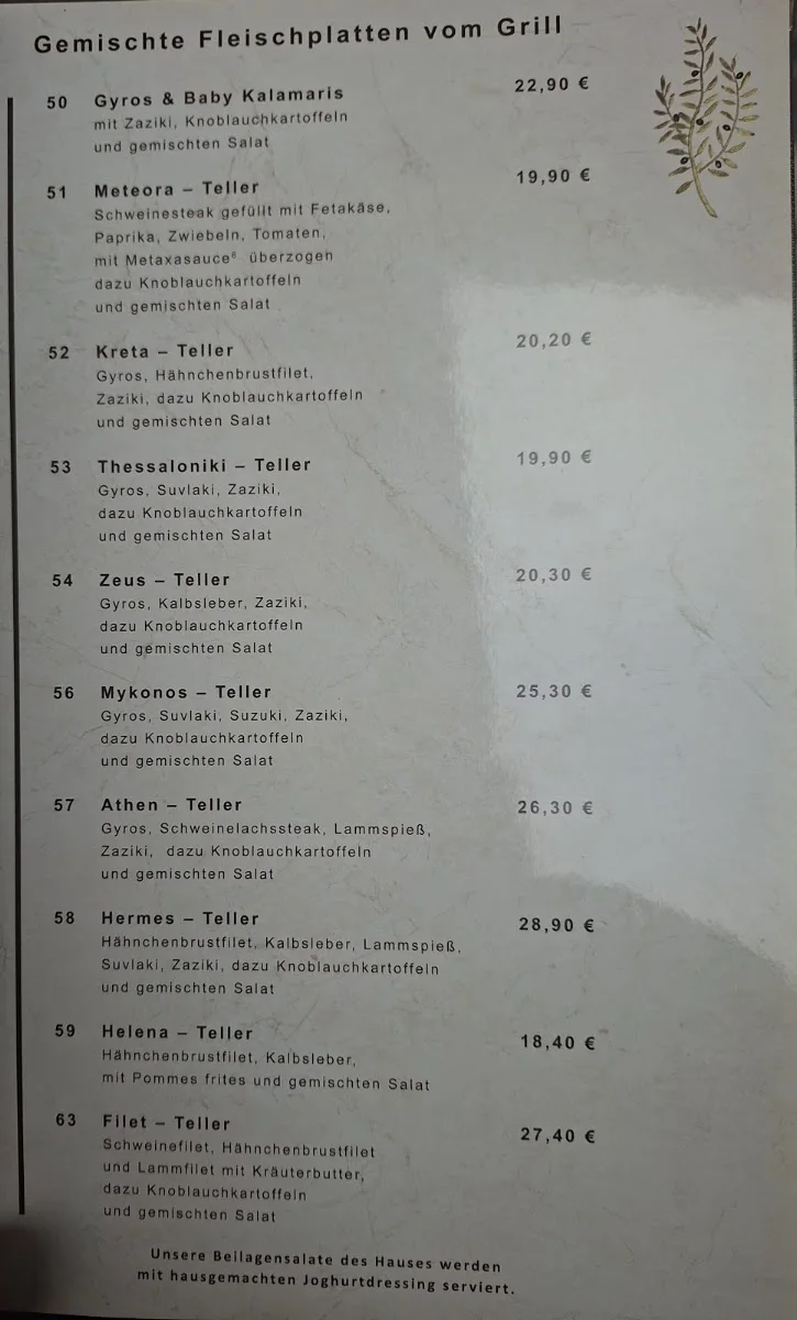 Restaurant Olympia Berlin – Speisekarte in Berlin