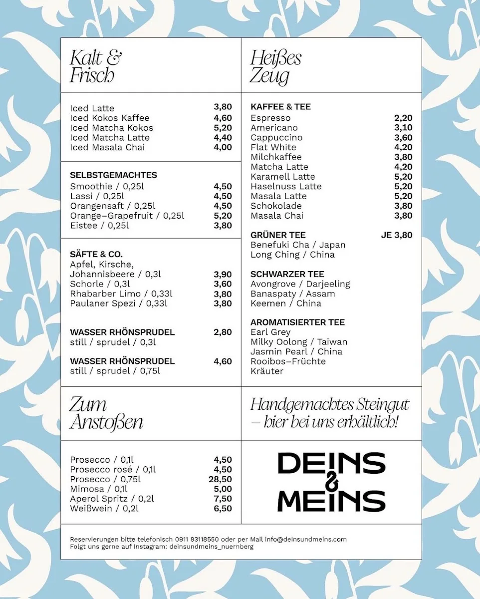 Deins & Meins – Speisekarte in Nürnberg, Bayern
