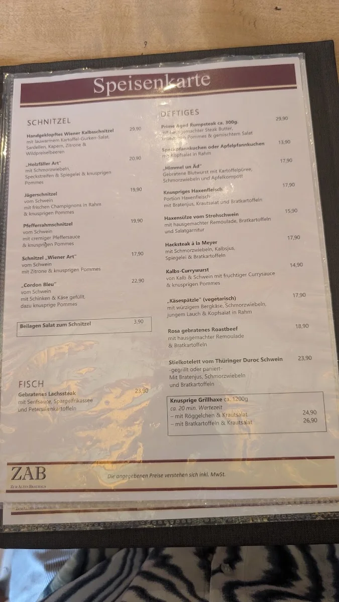Zum Alten Brauhaus – Speisekarte in Köln, Nordrhein-Westfalen
