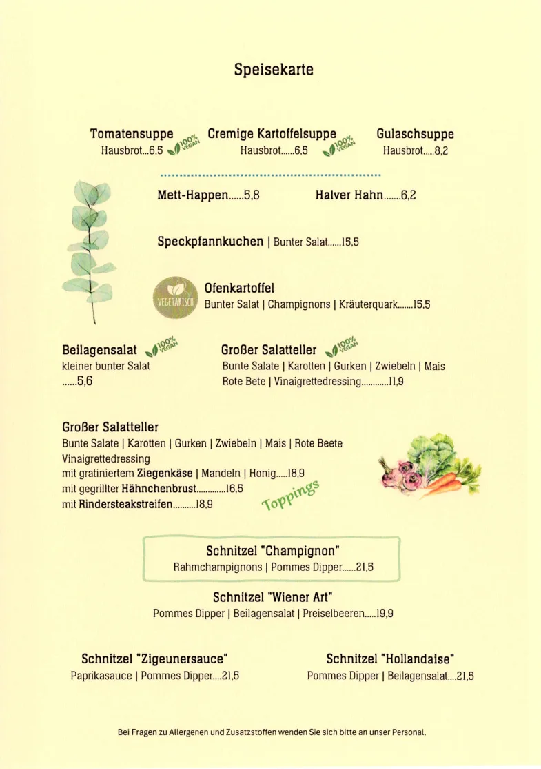 Brauhaus Goldener Pflug – Speisekarte in Köln, Nordrhein-Westfalen