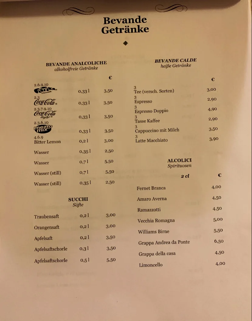 Ristaurante Il Colosseo – Speisekarte in Bad Dürkheim, Rheinland-Pfalz
