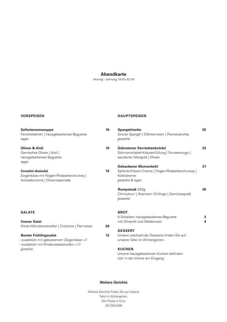 Café Sehnsucht – Speisekarte in Köln, Nordrhein-Westfalen