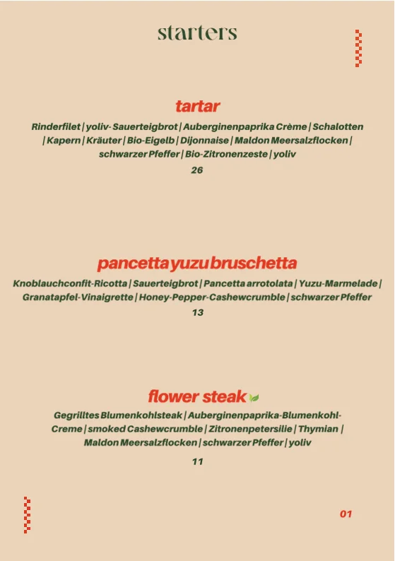cereza pizza - frankfurt – Speisekarte in Frankfurt am Main, Hessen