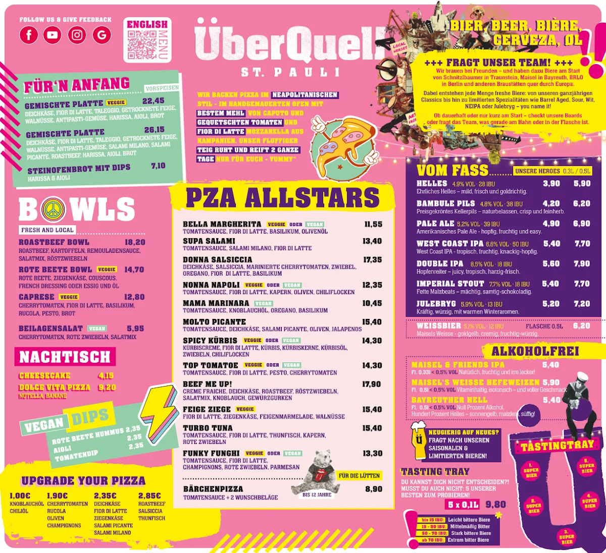ÜberQuell Restaurant & Brauerei – Speisekarte in Hamburg