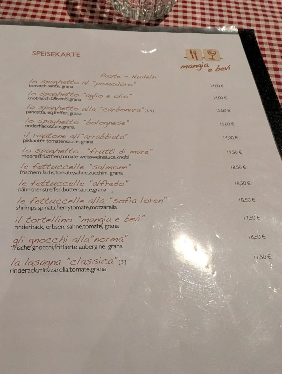 Mangia e bevi – Speisekarte in Stuttgart, Baden-Württemberg