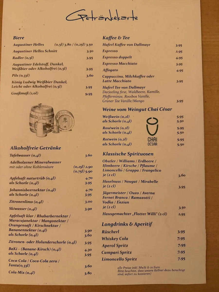 Augustiner Drei Mühlen – Speisekarte in München, Bayern