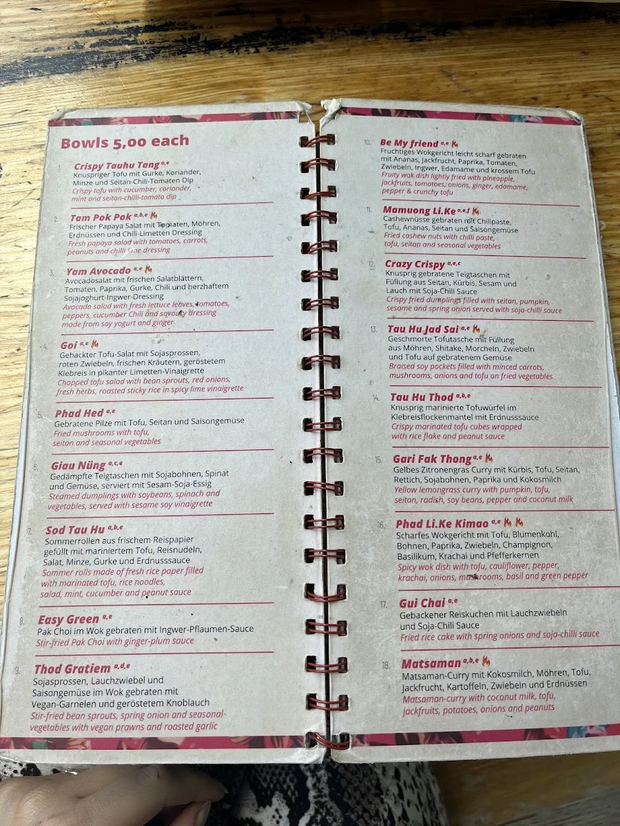 li.ke : serious||thai||vegan – Speisekarte in Berlin