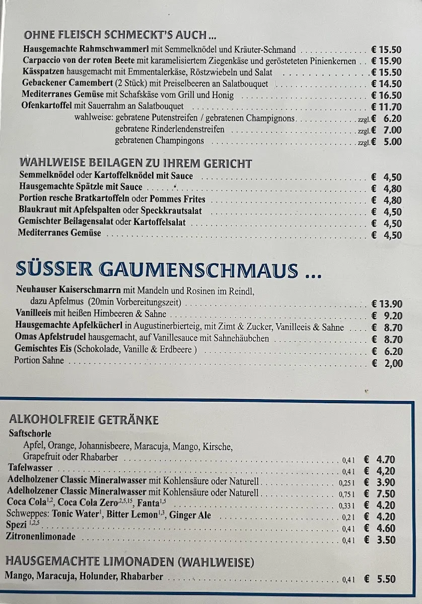Neuhauser Augustiner – Speisekarte in München, Bayern