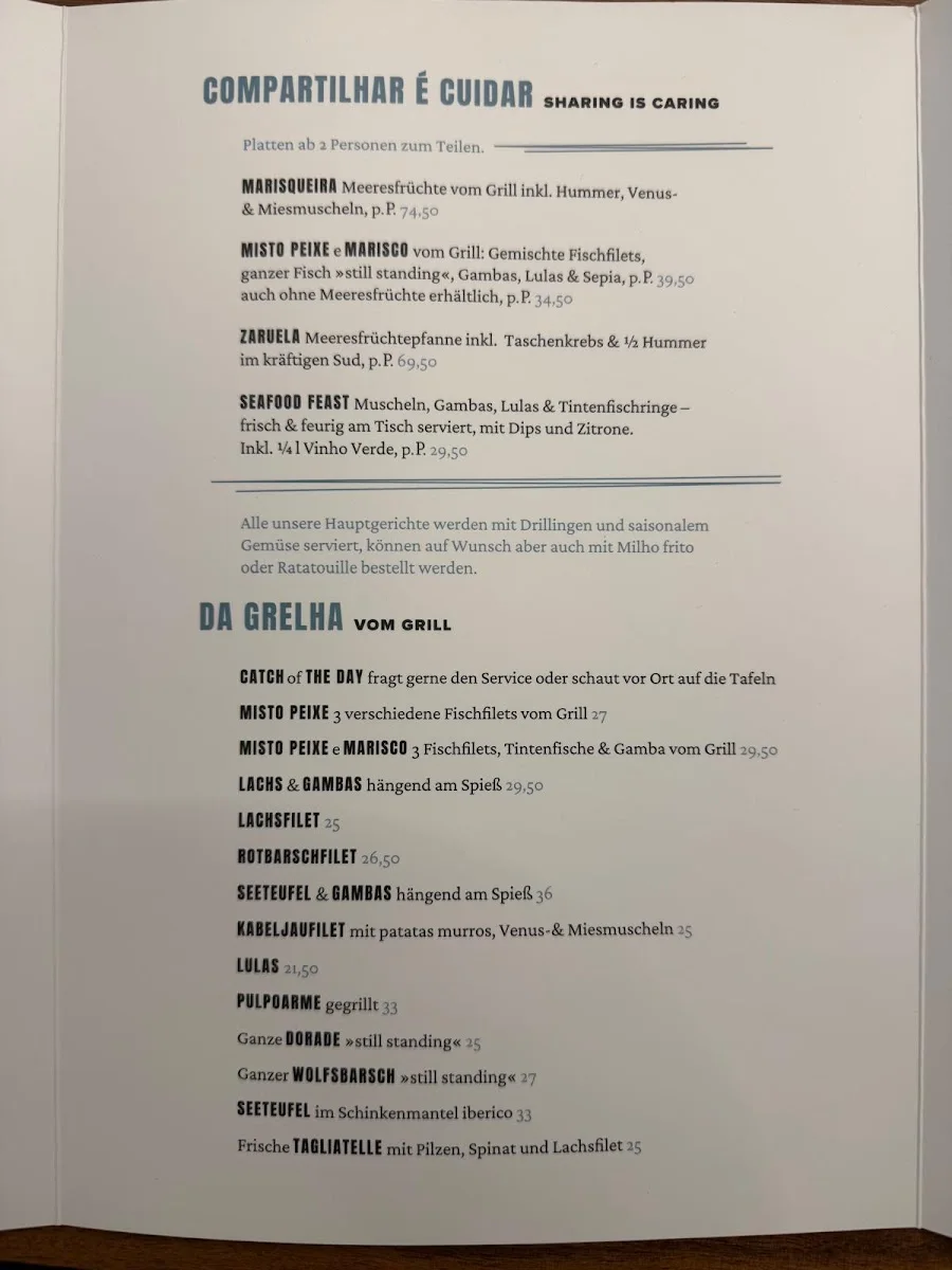 La Sepia – Speisekarte in Hamburg