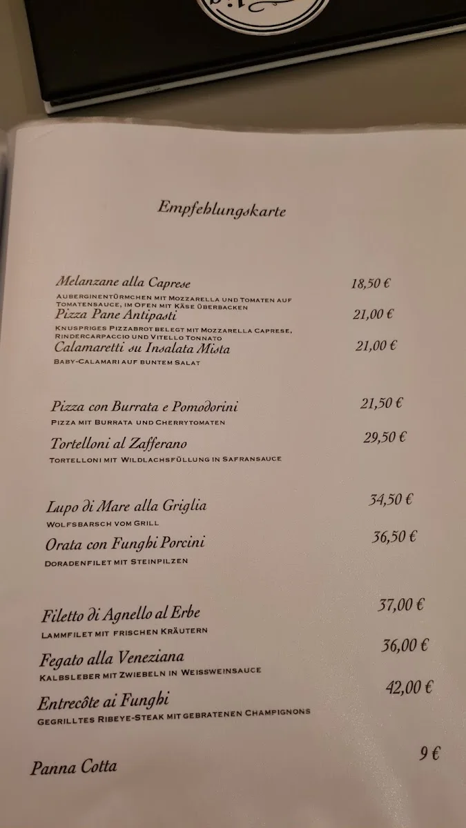 Ristorante Alitalia – Speisekarte in Hamburg