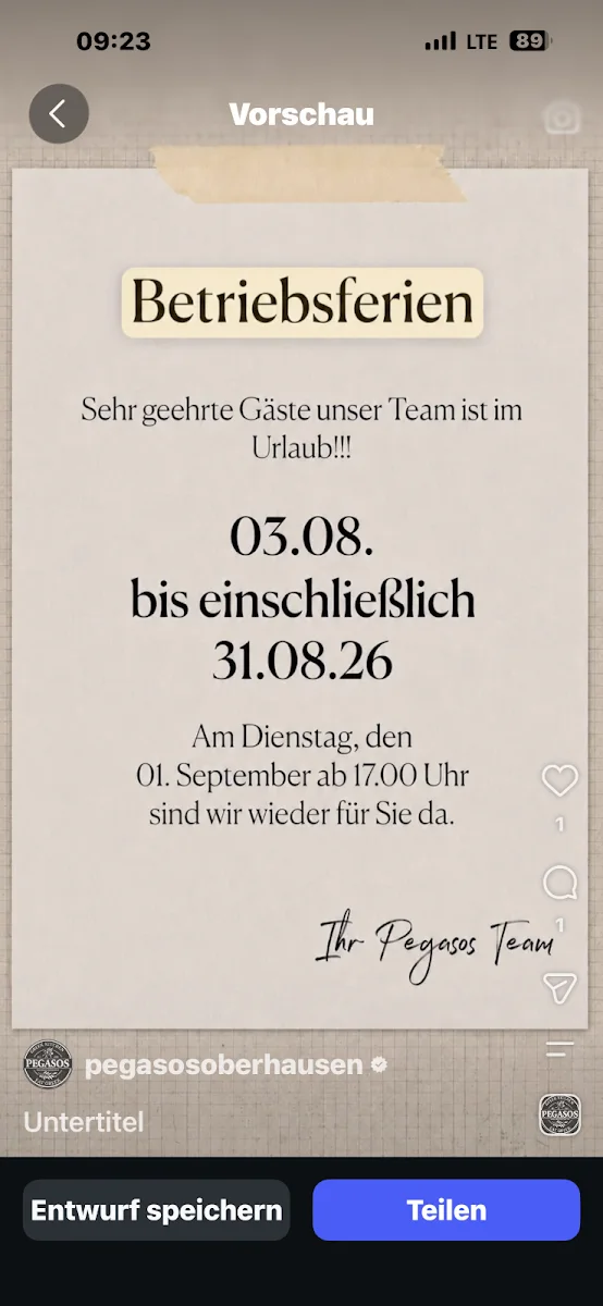 Pegasos Greek Kitchen – Mediterranes Restaurant in Oberhausen, Nordrhein-Westfalen