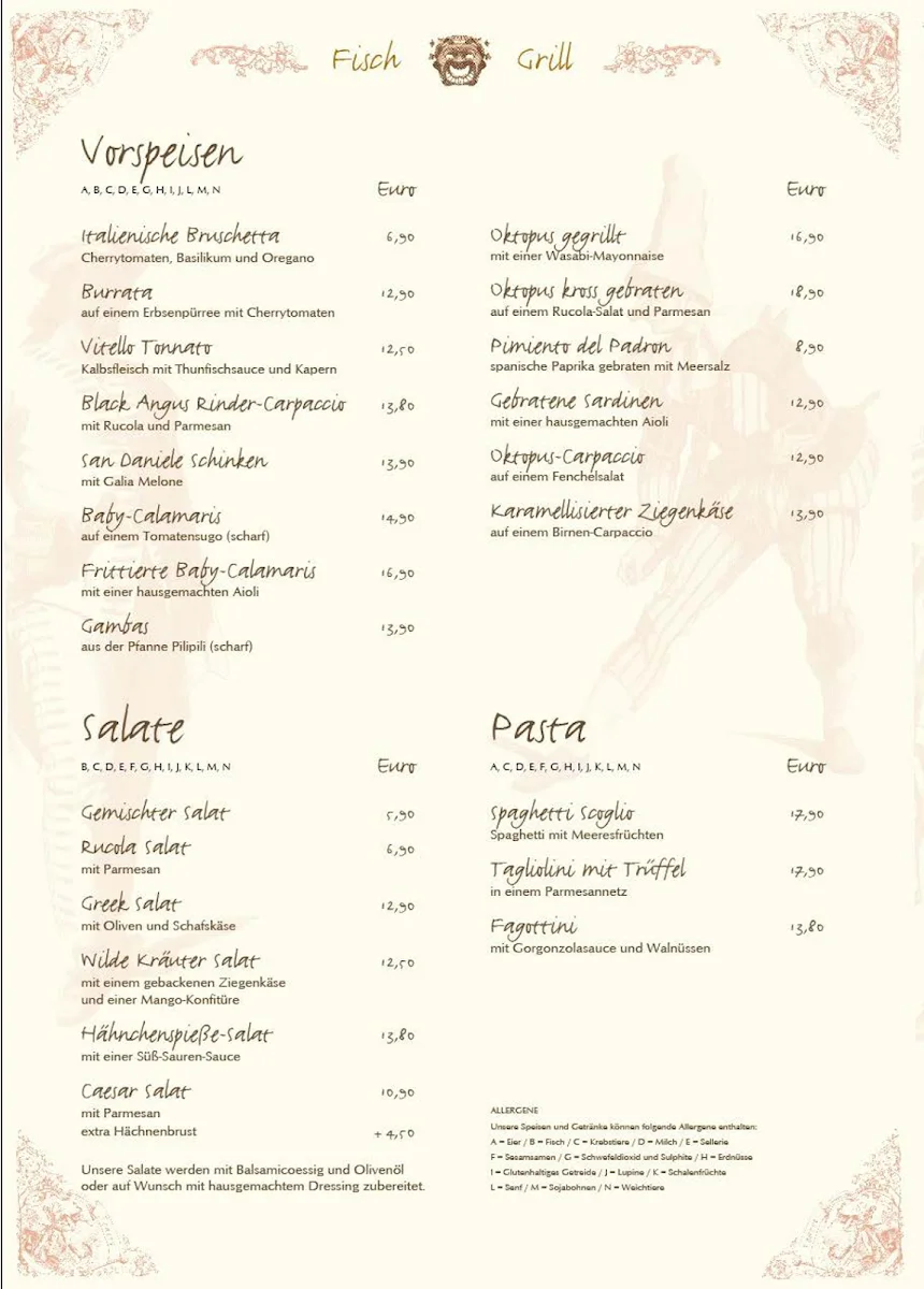 Restaurant Antonella – Speisekarte in Wesel, Nordrhein-Westfalen