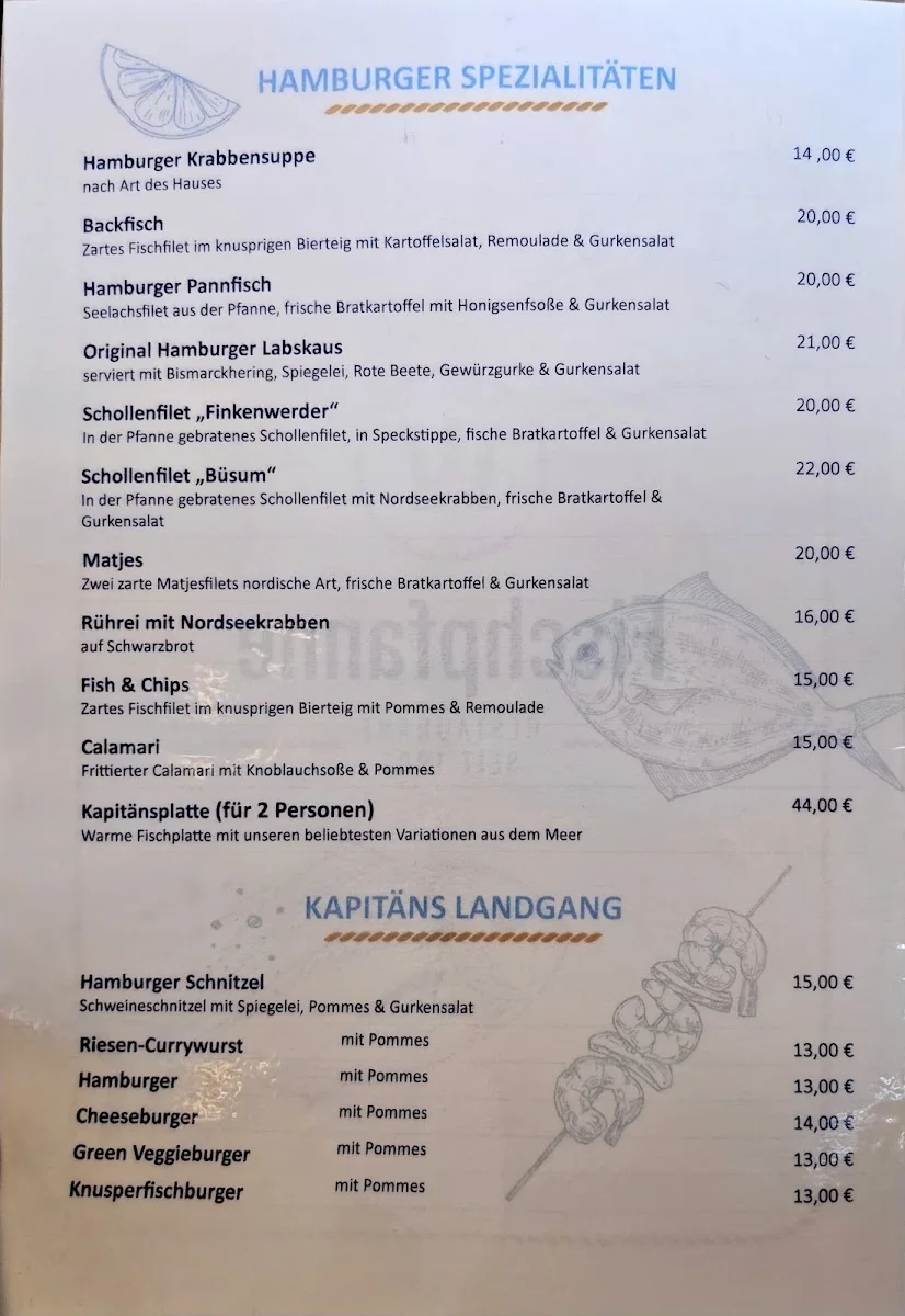 Fischpfanne – Speisekarte in Hamburg