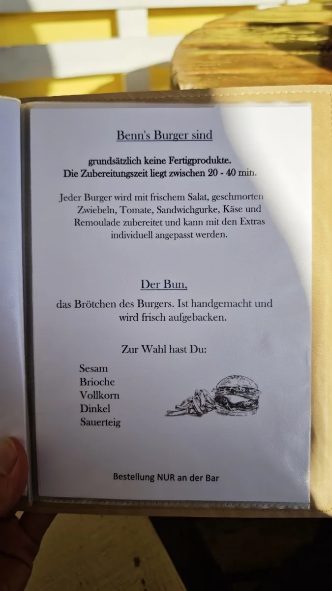 BENN'S CLUBHAUS – Speisekarte in Erfurt, Thüringen
