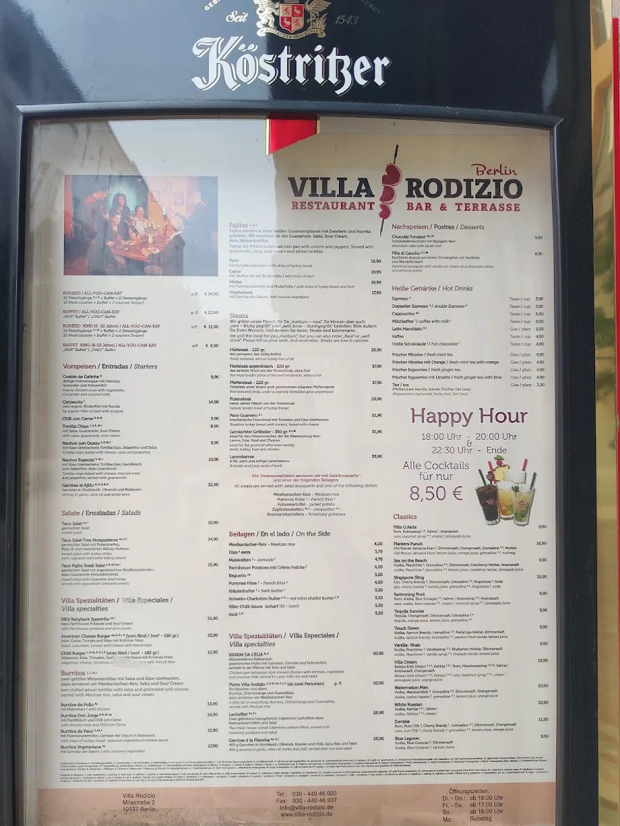 Villa Rodizio – Speisekarte in Berlin