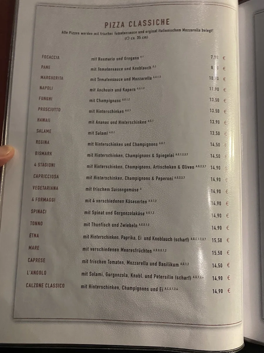 L'angolo della Pizza – Speisekarte in München, Bayern